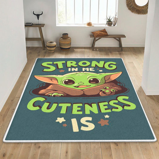 Baby Yoda Fan Gift Baby Yoda Strong In Me Cuteness Is Carpet Area Rug