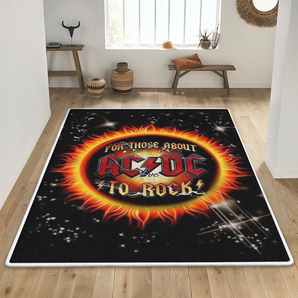 AC-DC Music Band Fan Gift AC-DC Music Band For Those About To Rock Carpet Area Rug