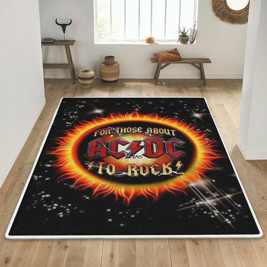 AC-DC Music Band Fan Gift AC-DC Music Band For Those About To Rock Carpet Area Rug