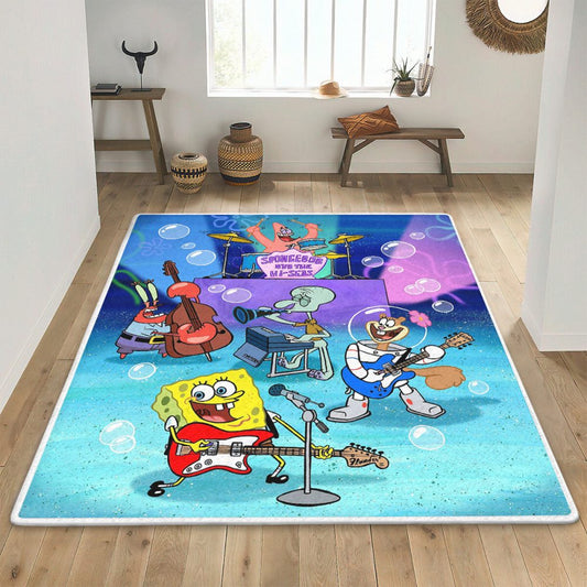 Spongebob Squarepants And Friends Music Band Fan Gift Carpet Area Rug
