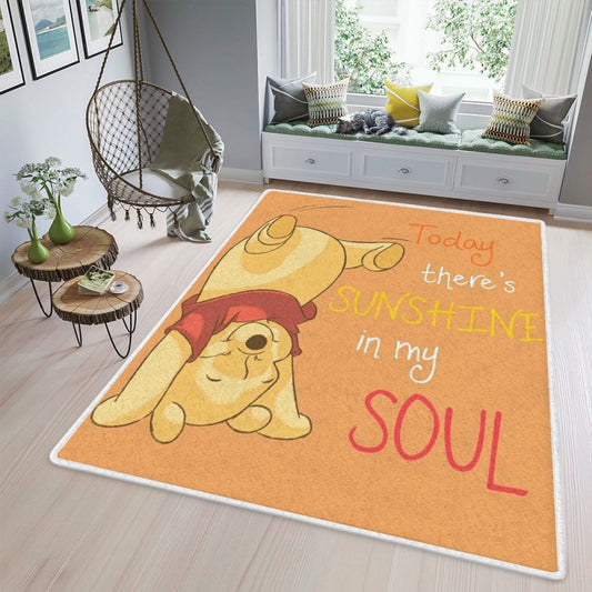 Winnie The Pooh Cute Today Theres Sunshine In My Soul Carpet Area Rug