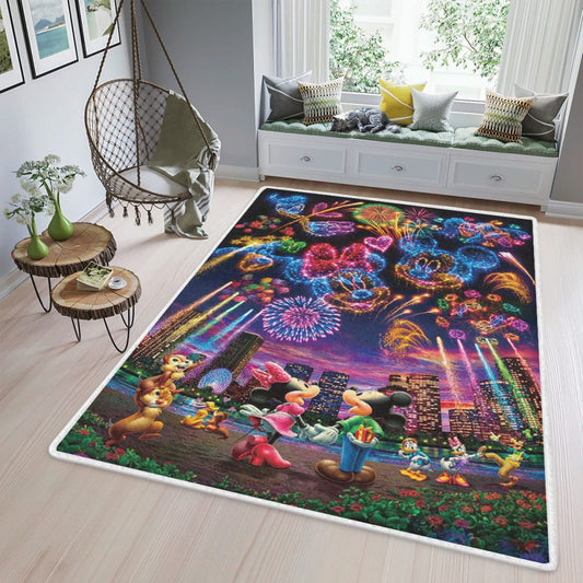Bling Bling Mickey And Friends Light Festival Fan Gift Carpet Area Rug