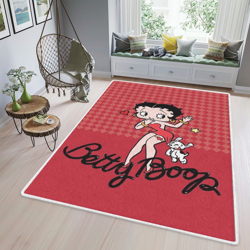 Betty Boop Love Pink Fan Gift Carpet Area Rug
