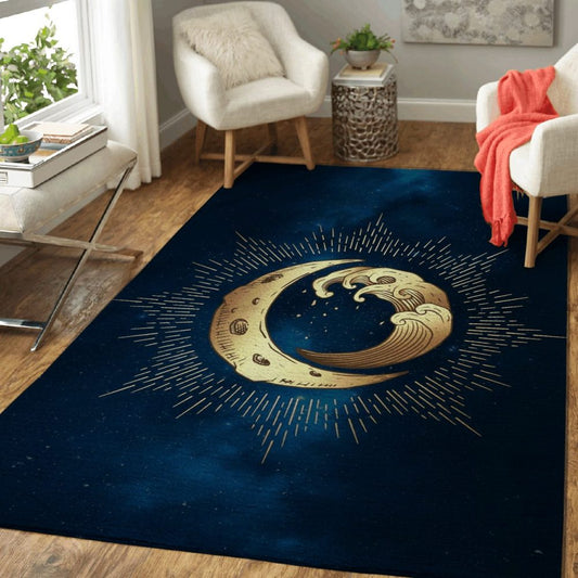 Wicca Moon And Wave Carpet Area Rug