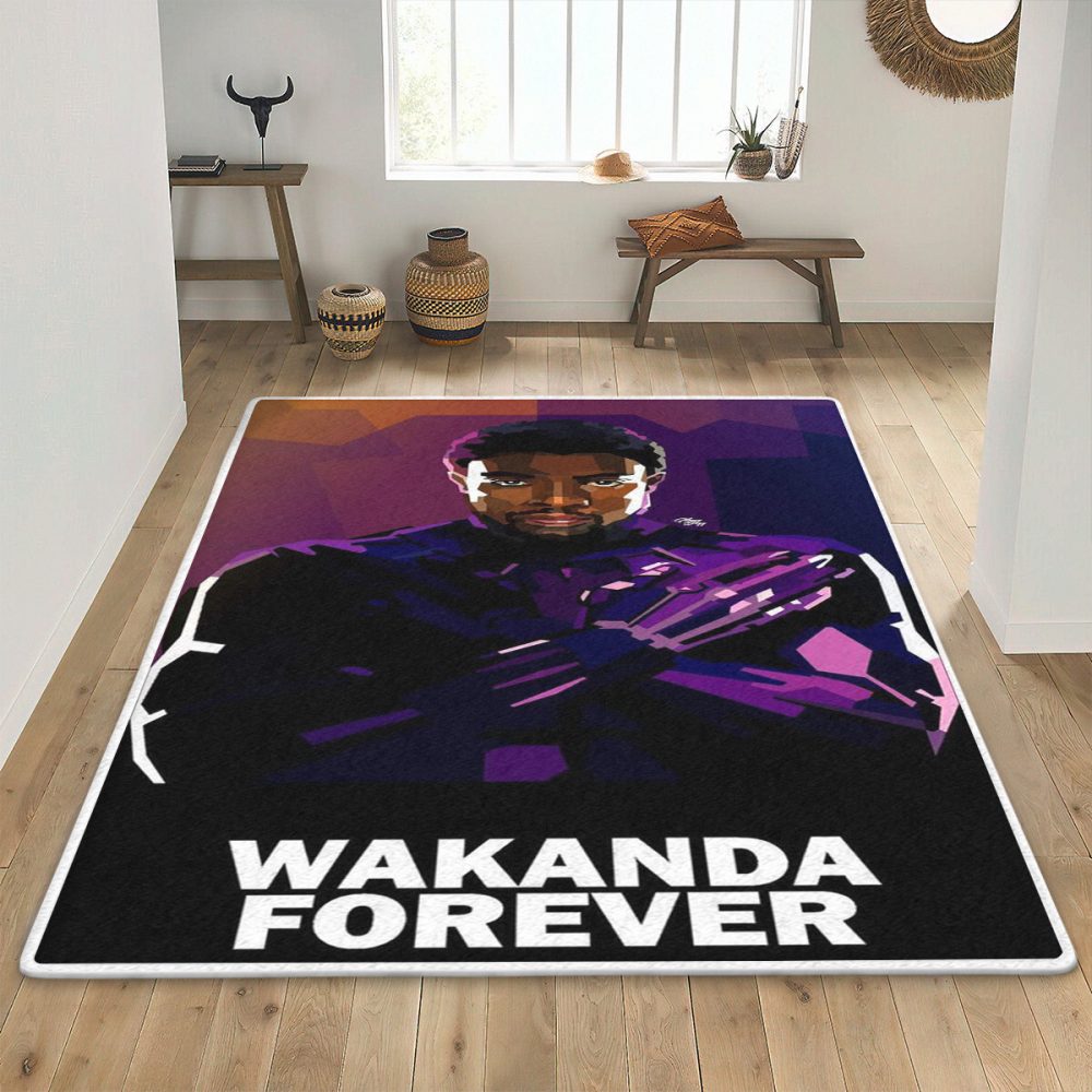 Black Panther Fan Gift Black Panther Wakanda Forever Carpet Area Rug
