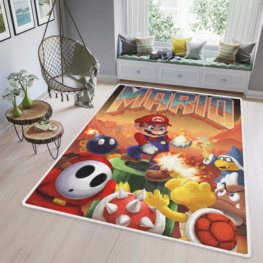 Super Mario Fan Gift Mario Carpet Area Rug