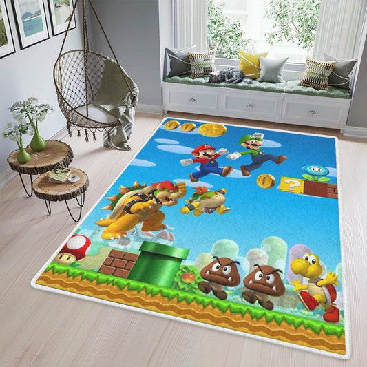 Super Mario Games Lucky 102 Super Mario Carpet Area Rug