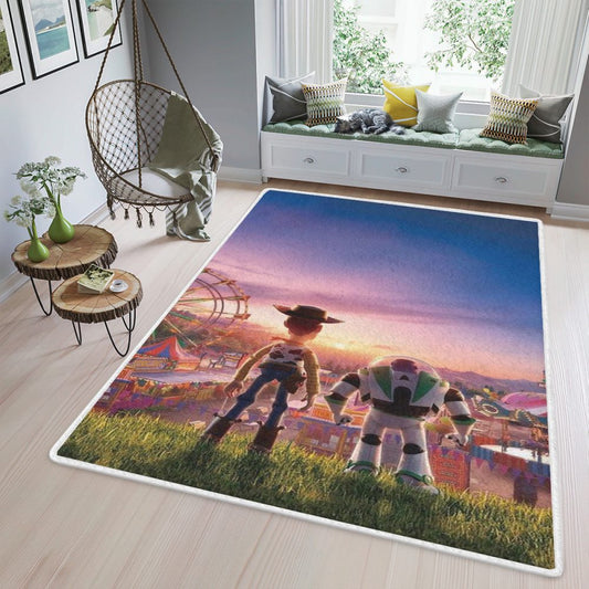 Sunset Buzz Lightyear And Woody Toy Story Gift Fan Carpet Area Rug
