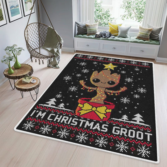 Baby Groot Fan Gift Marvel Comics Groot Christmas Carpet Area Rug