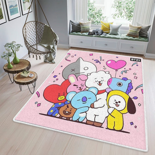 BTS BT21 Bangtan Army 22 Gift Fan Carpet Area Rug