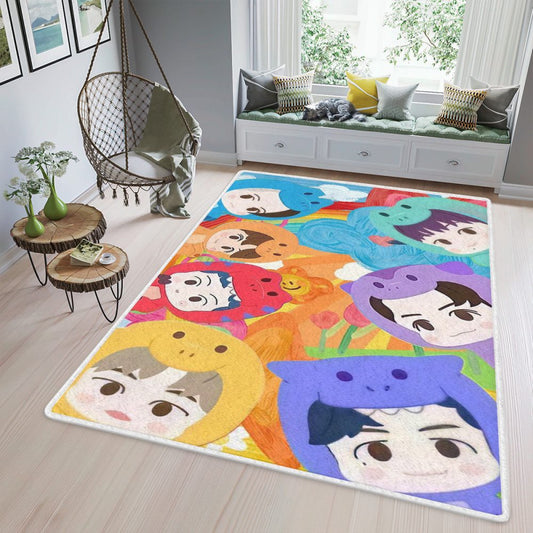 BTS BT21 Bangtan Army Fan Art Cartoon Chibi Christmas 210 BTS Gift For Fan Carpet Area Rug