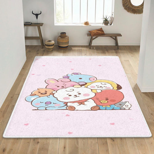 BTS BT21 Bangtan Army Fan Art Cartoon 678 ChristmasBTS Gift For Fan Carpet Area Rug
