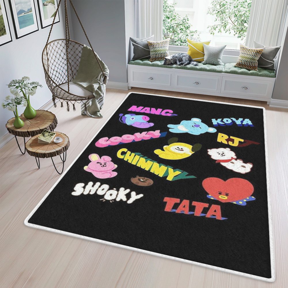 BTS BT21 Bangtan Army Fan Art Cartoon 234 ChristmasBTS Gift For Fan Carpet Area Rug