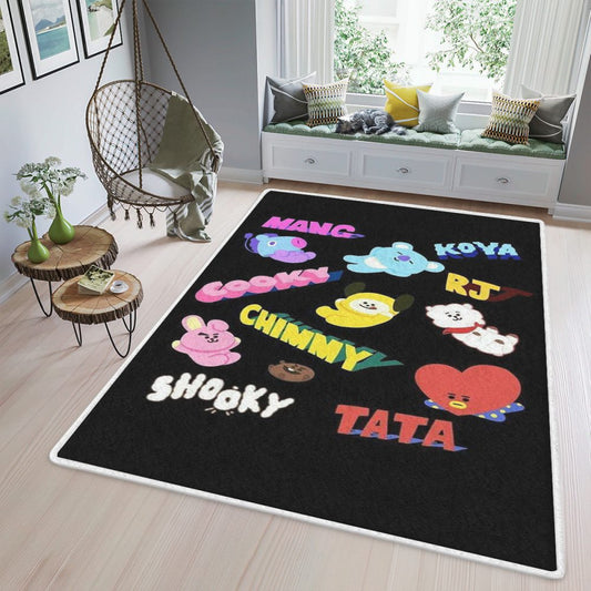 BTS BT21 Bangtan Army Fan Art Cartoon 234 ChristmasBTS Gift For Fan Carpet Area Rug