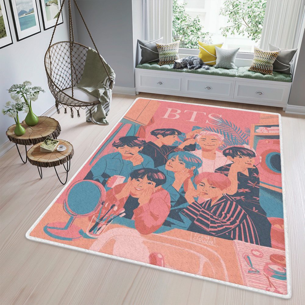 BTS BT21 Bangtan Army Fan Art 234 ChristmasBTS Gift For Fan Carpet Area Rug
