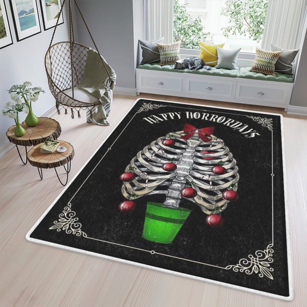 Christmas Tree Skeleton Christmas Gift For lover Carpet Area Rug