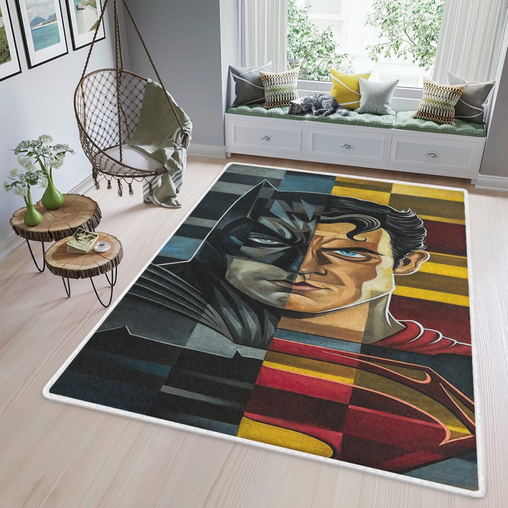 Super Man And Bat Man DC Comics 6969 Christmas GiftSuper Man And Bat Man Carpet Area Rug