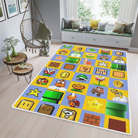Super Mario Nintendo 14 Fan Gift Super Mario Nintendo Carpet Area Rug