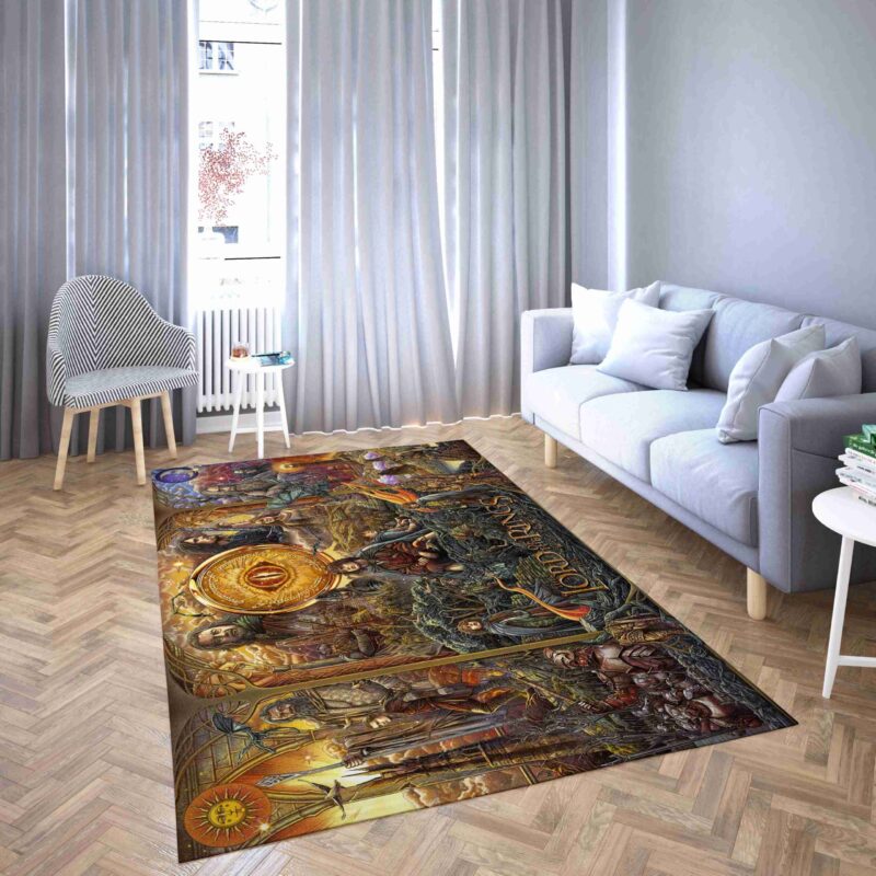 Alle Charaktere Auf Einem Bild Des Herrn Der Ringe Carpet Area Rug