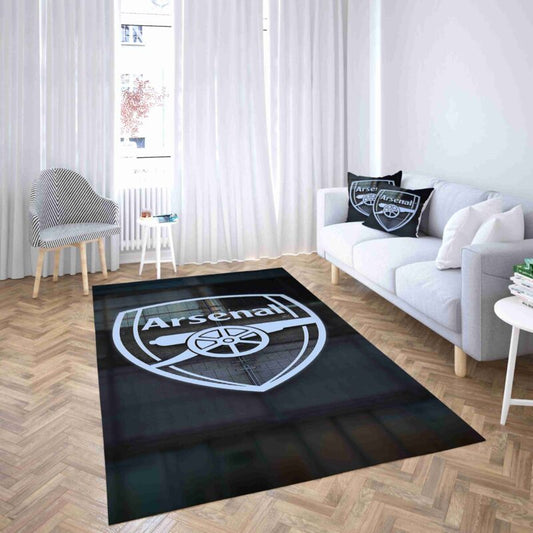 Arsenal Football Club Mysterious Black Carpet Area Rug