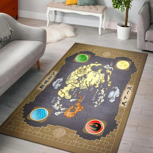 Avatar Anime Karte Elemente vier Carpet Area Rug
