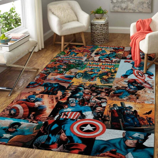 Avengers Marval Schlachtbild Von Captain Carpet Area Rug