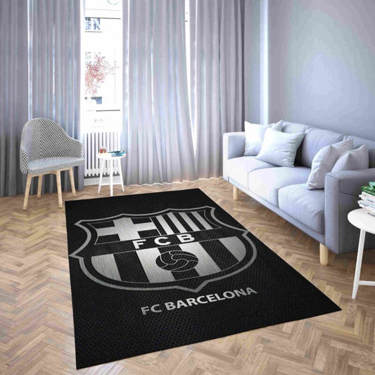 Barcelona Schwarz Football Club Carpet Area Rug