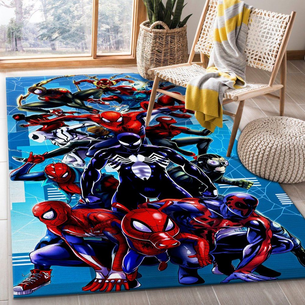 Black Spiderman Carpet Area Rug