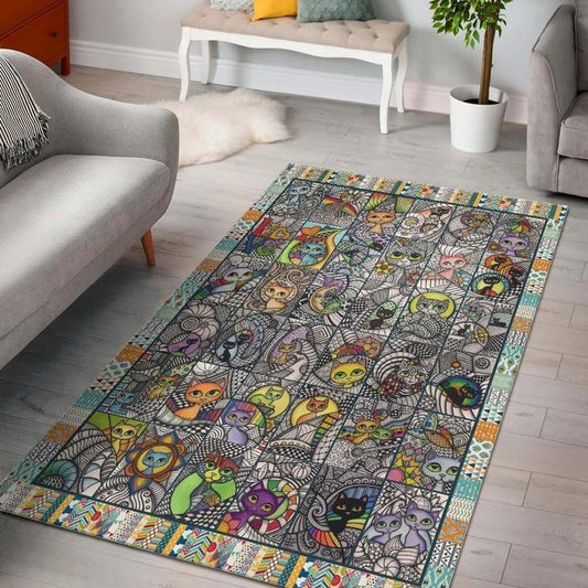 Bunte Katzen Carpet Area Rug