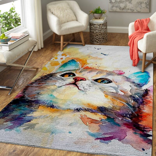 Bunte Neugier Katze Carpet Area Rug