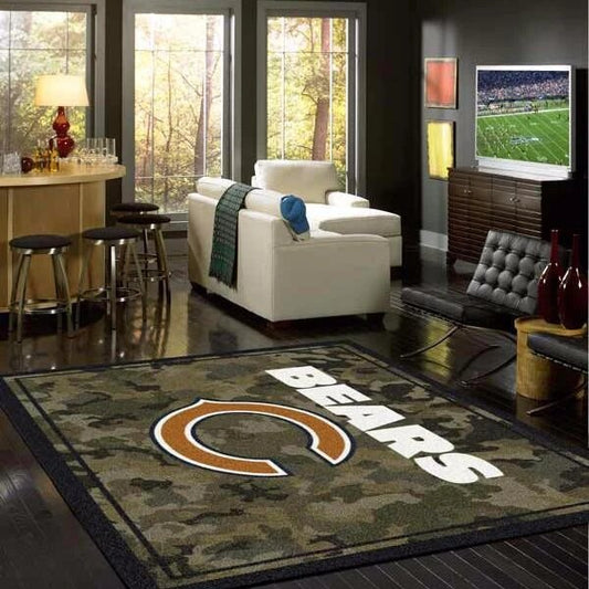 Chicago Bears Camo Carpet Area Rug