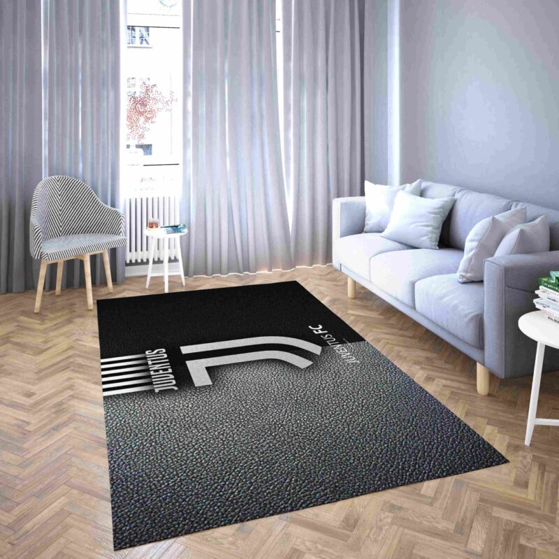Juventus Black And Grey Football Club Carpet Area Rug