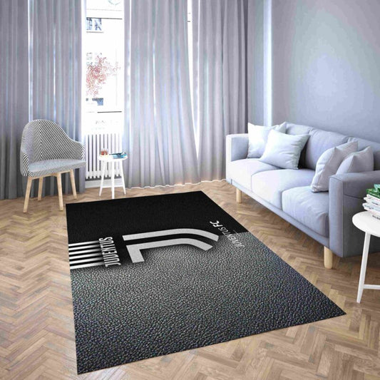 Juventus Black And Grey Football Club Carpet Area Rug