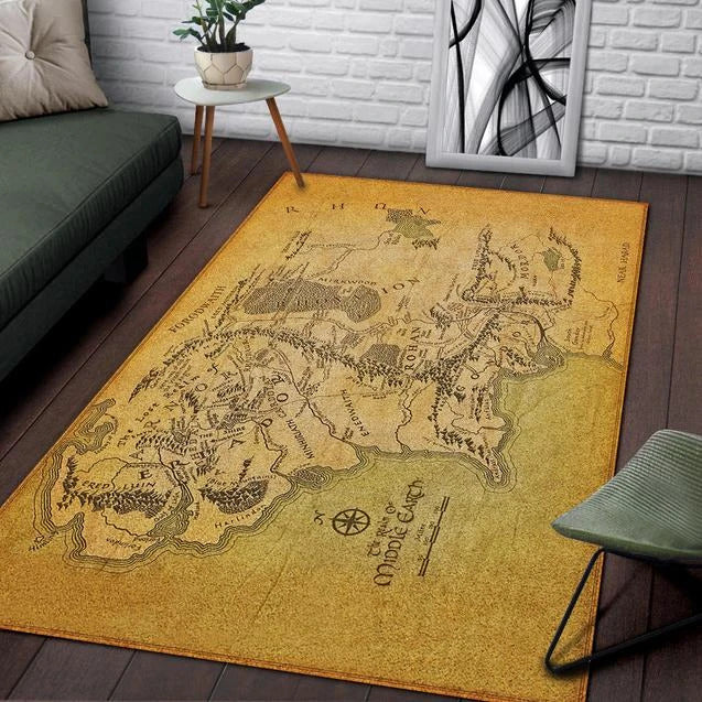 Lord Of The Rings Map Of Middle Earth Carpet Area Rug