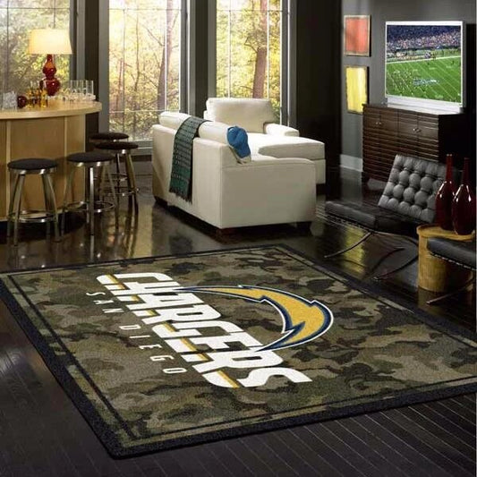 Los Angeles Chargers Camo Carpet Area Rug