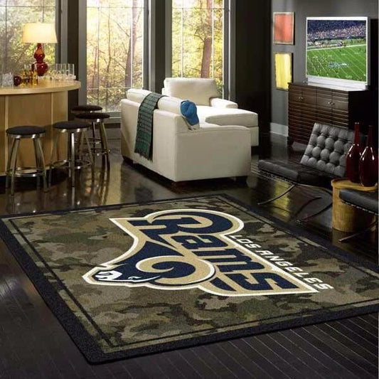 Los Angeles Rams Camo Carpet Area Rug