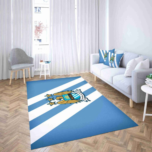 Manchester City Blau Und Weib Carpet Area Rug