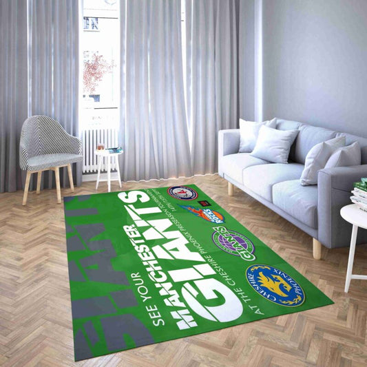 Manchester Giants Basketballclub Logo Wahrend Text Kreativ Interessant Carpet Area Rug