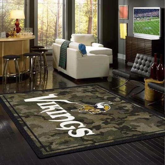 Minnesota Vikings Camo Carpet Area Rug