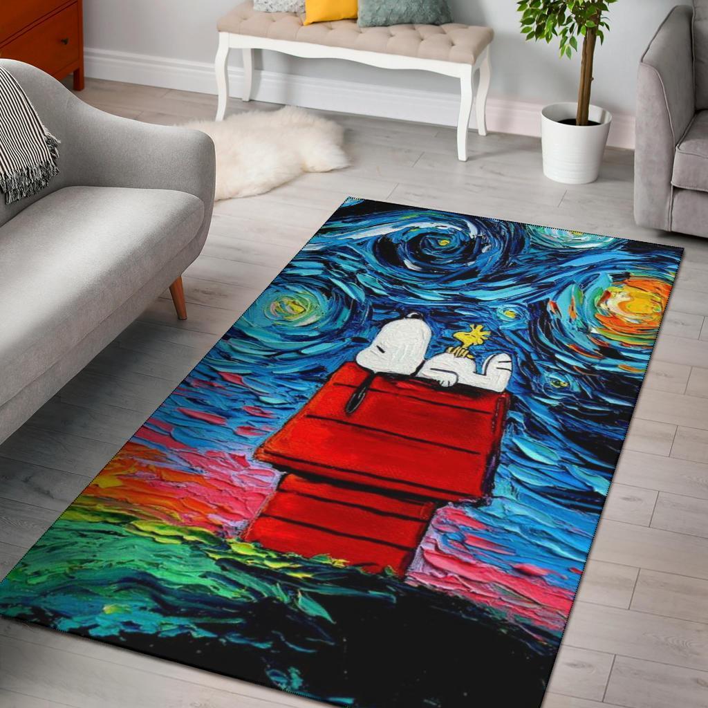 Starry Night Snoopy Carpet Area Rug