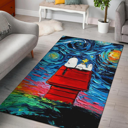 Starry Night Snoopy Carpet Area Rug