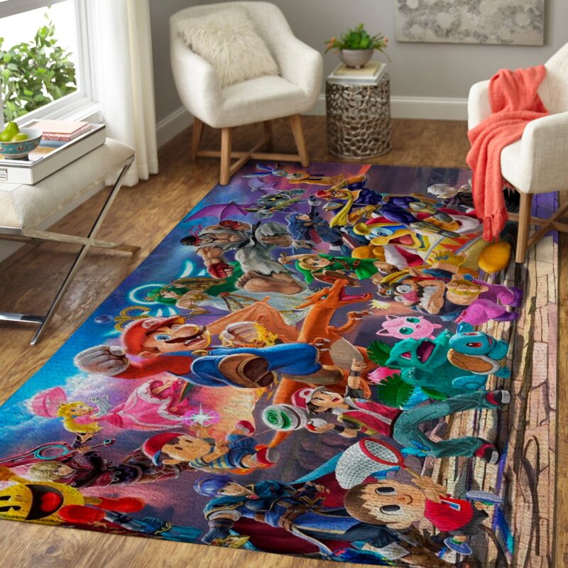 Super Smash Bros Characters Spiel Carpet Area Rug 1