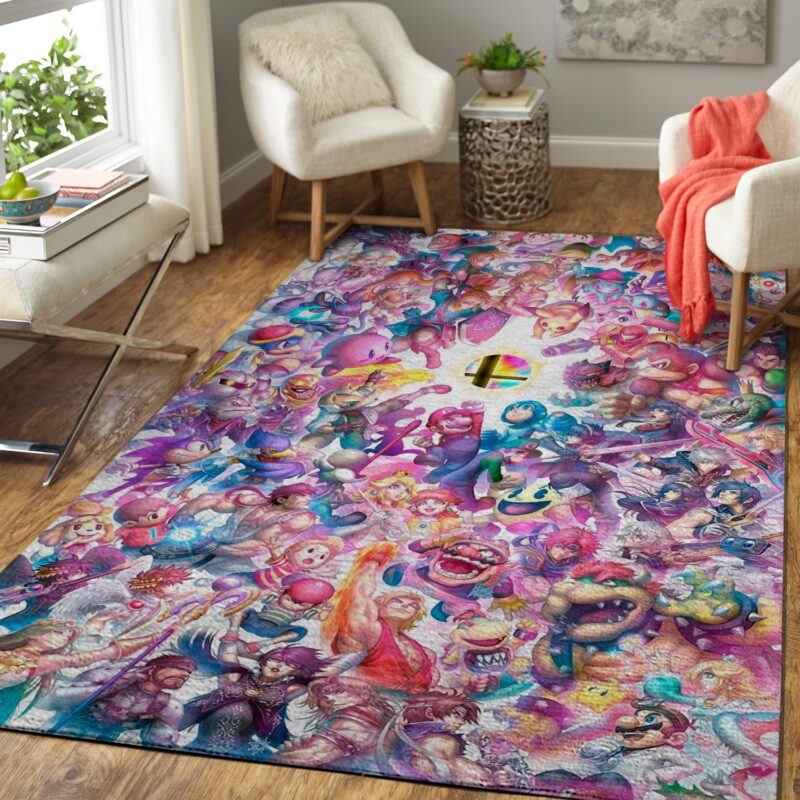 Super Smash Bros Characters Spiel Carpet Area Rug 3