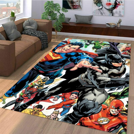 Superman Und Batman Mit Einem Anderen Charakter Carpet Area Rug