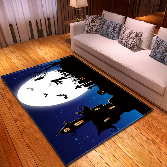 Vogelscheuche auf Halloween Moon Night Carpet Area Rug