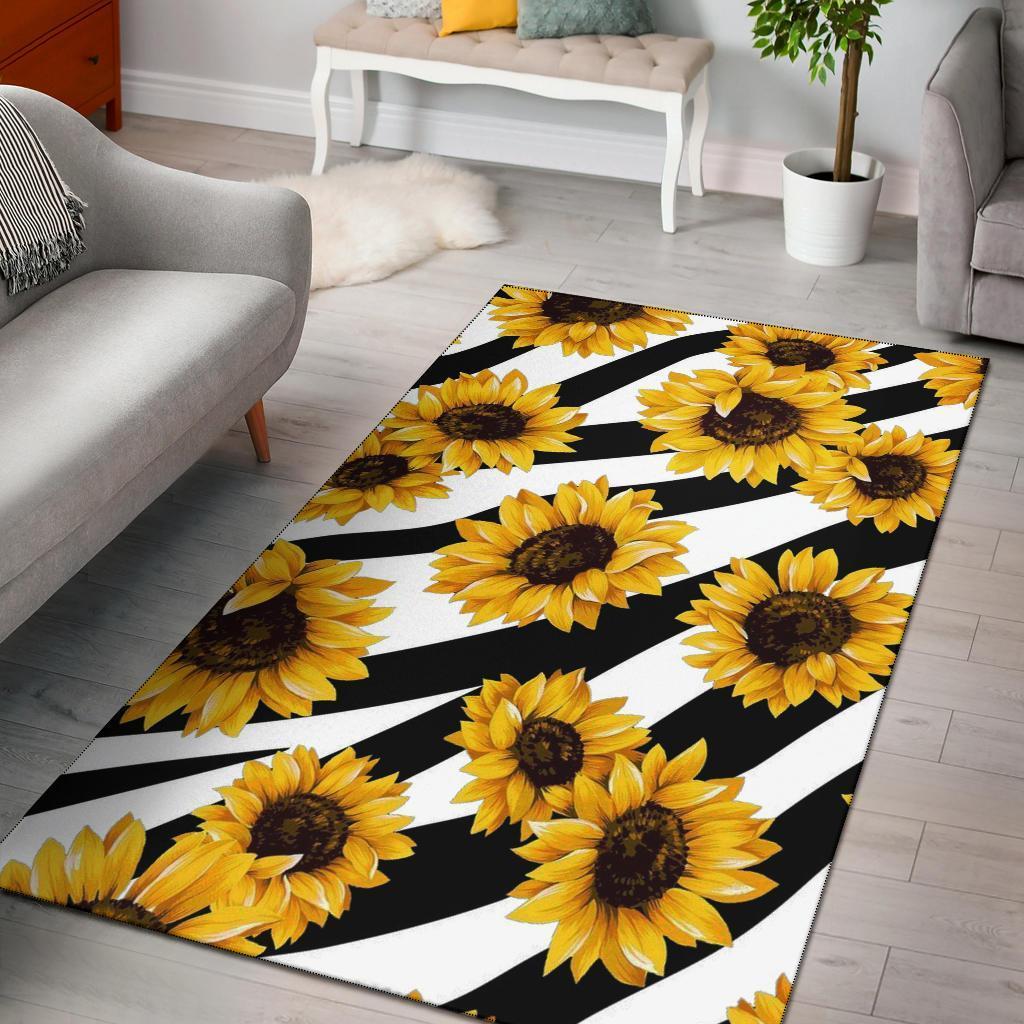 Zebra Pattern Sunflower Carpet Area Rug