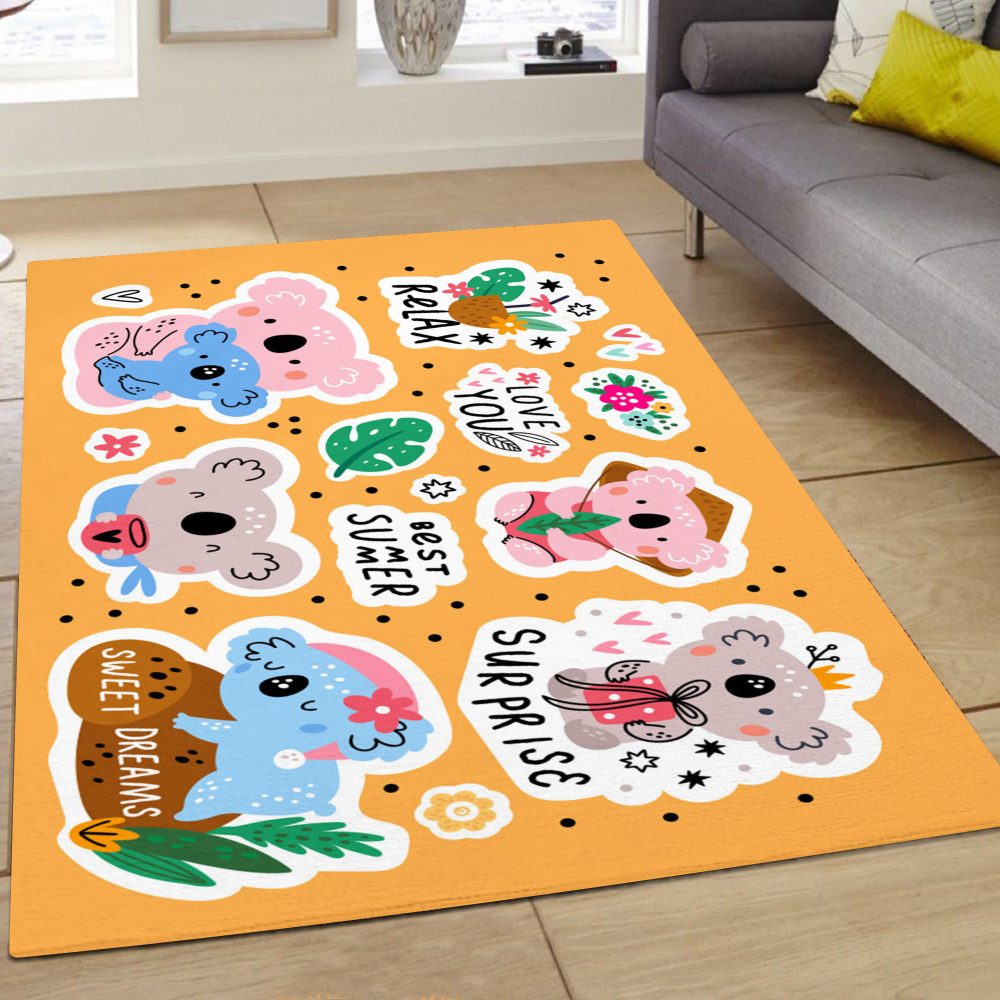 cute bear printed rug