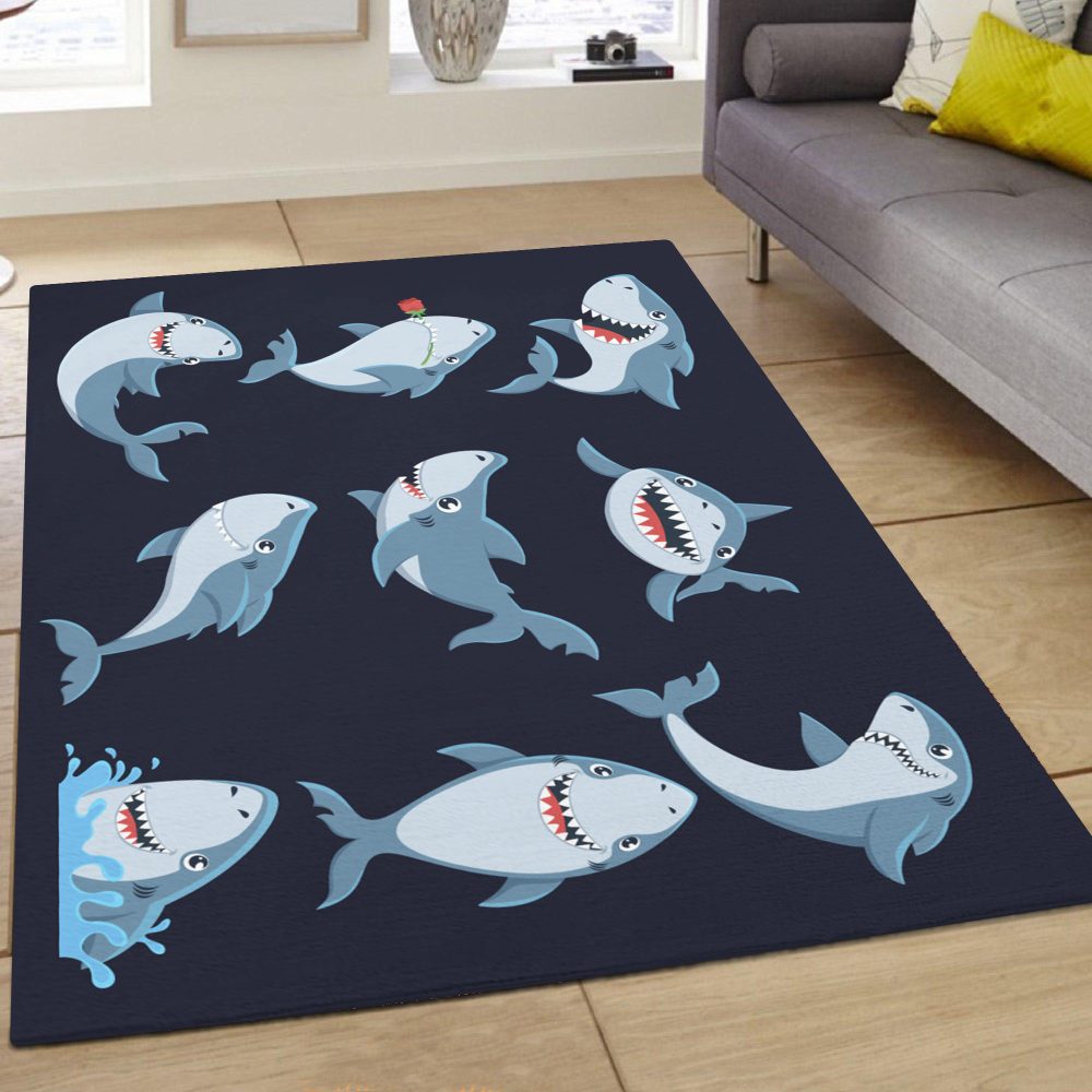shark print rug